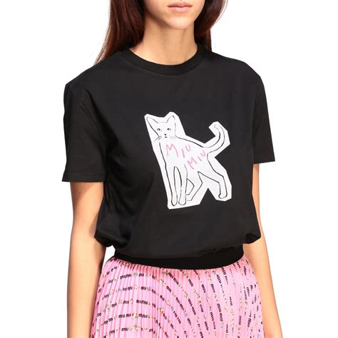 miu miu cat t shirt|miumiu sweatshirts for women.